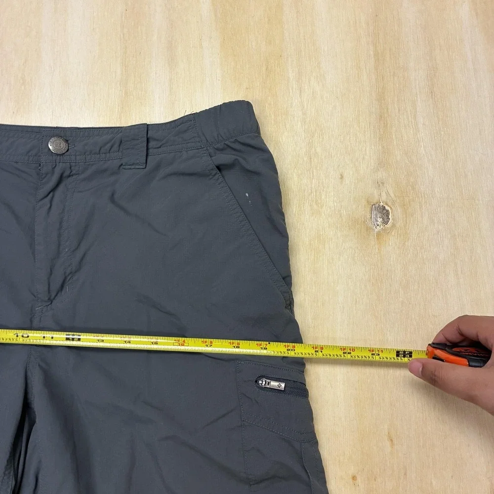 Columbia Cargo Shorts Mens 34 Gray Nylon Lined Quick Dry 10 Inseam Outdoor